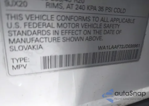 2018 Audi Q7 3.0T Premium z USA, uszkodzony, nr VIN WA1LAAF72JD036961